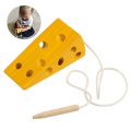 BelleStyle Montessori Activité Jouet en bois au fromage pour enfants, bloc d'apprentissage éducatif pour la petite enfance....