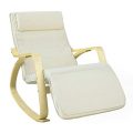 SoBuy Chaise relax, fauteuil à bascule (repose-jambes réglable), fauteuil relax FST16-W (beige).....