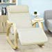 SoBuy Chaise relax, fauteuil à bascule (repose-jambes réglable), fauteuil relax FST16-W (beige).....