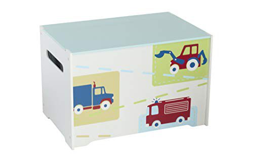 Fabricant de jouets Worlds Apart avec design de véhicule, en bois, blanc, 39,50x59,50x39,50 cm